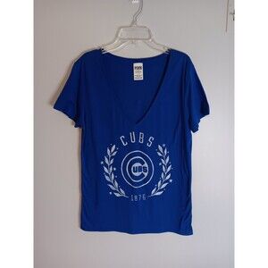 Pink By Victoria's Secret Chicago Cubs Short Sleeve T-Shirt Blue Sz Large